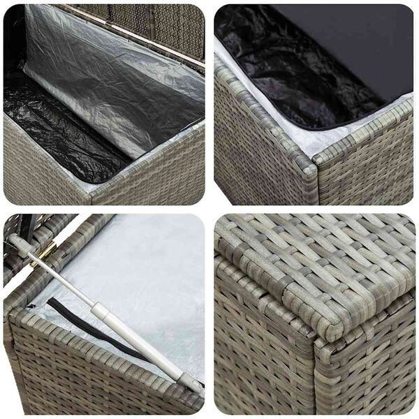 vidaXL Garden Storage Box Poly Rattan 100x50x50 cm Grey