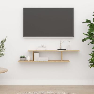 vidaXL Wall-Mounted TV Shelf Sonoma Oak 125x18x23 cm Engineered Wood