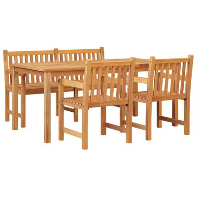 vidaXL 4 Piece Garden Dining Set Solid Wood Teak