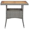 vidaXL 3 Piece Garden Dining Set Grey Poly Rattan and Acacia Wood