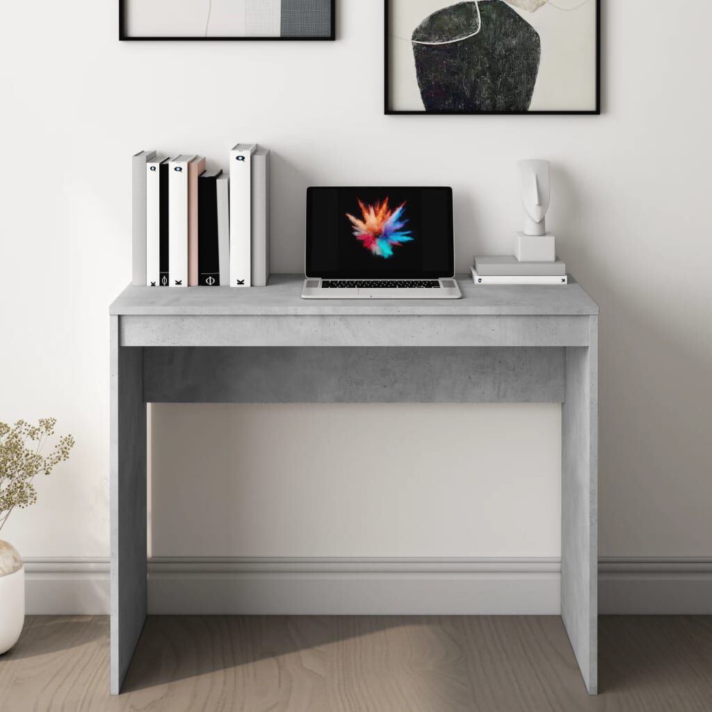 vidaXL Desk Concrete Grey 90x40x72 cm Engineered Wood