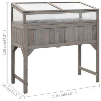 vidaXL Raised Bed with Greenhouse 110x54x120 cm Solid Fir Wood