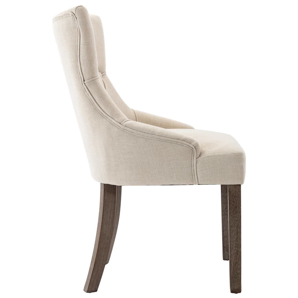 vidaXL Dining Chairs 2 pcs Beige Fabric