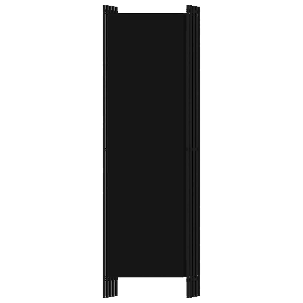 vidaXL 5-Panel Room Divider Black 250x180 cm