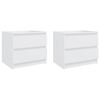 vidaXL Bed Cabinets 2 pcs White 50x39x43.5 cm Engineered Wood