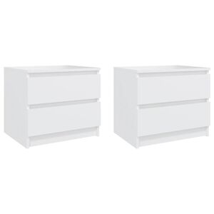 vidaXL Bed Cabinets 2 pcs White 50x39x43.5 cm Engineered Wood
