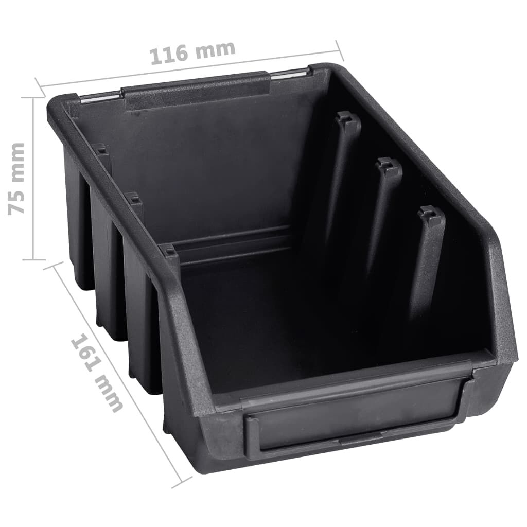 vidaXL 32 Piece Storage Bin Kit with Wall Panels Red and Black