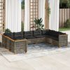 vidaXL 9 Piece Garden Sofa Set with Cushions Grey Poly Rattan