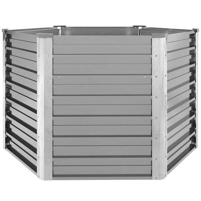 vidaXL Garden Raised Bed Galvanised Steel 129x129x77 cm Grey, grey vidaXL Garden Raised Bed Galvanised Steel 129x129x77 cm Grey