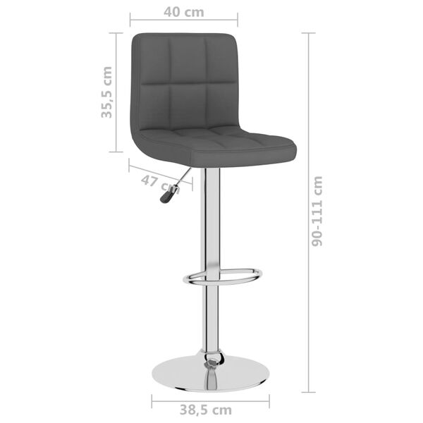 vidaXL Bar Stools 2 pcs Dark Grey Fabric