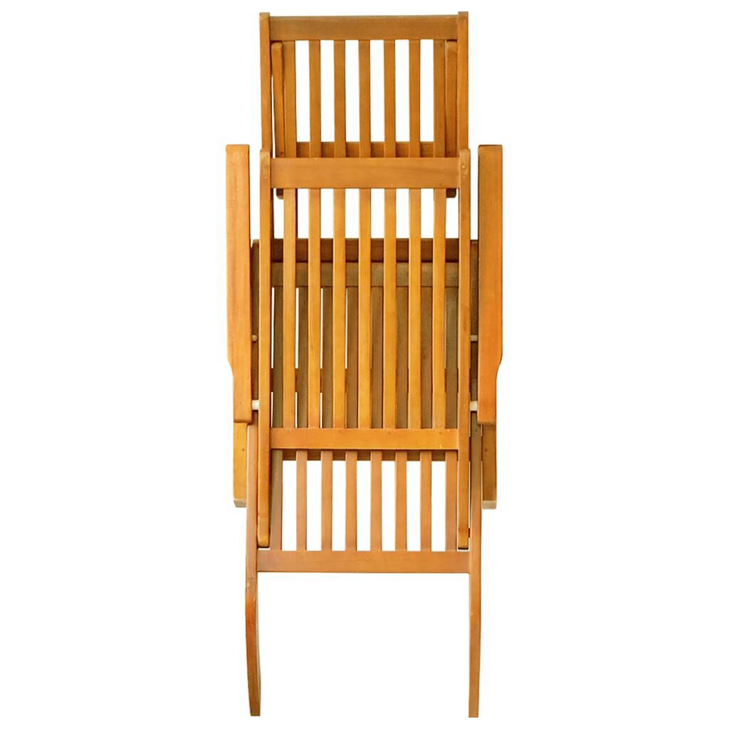 vidaXL Outdoor Deck Chair with Footrest and Table Solid Wood Acacia