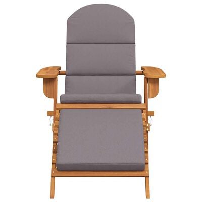 vidaXL Adirondack Garden Chair with Footrest Solid Wood Acacia, brown and grey vidaXL Adirondack Garden Chair with Footrest Solid Wood Acacia