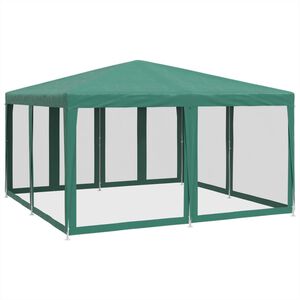 vidaXL Party Tent with 8 Mesh Sidewalls Green 4x4 m HDPE