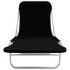 vidaXL Folding Sun Loungers 2 pcs Steel and Fabric Black