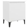 vidaXL Bed Cabinet with Metal Legs White 40x30x50 cm