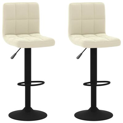 vidaXL Bar Stools 2 pcs Cream Velvet, cream vidaXL Bar Stools 2 pcs Cream Velvet