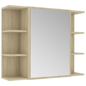 vidaXL Bathroom Mirror Cabinet Sonoma Oak 80x20.5x64 cm Engineered Wood
