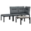 vidaXL 4 Piece Garden Lounge Set Black and Grey Poly Rattan