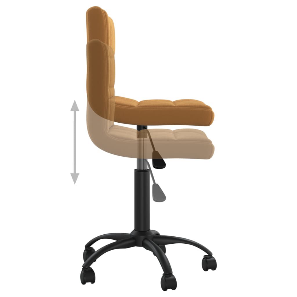 vidaXL Swivel Office Chair Brown Velvet