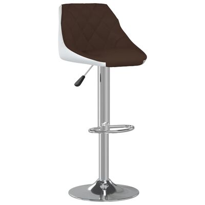 vidaXL Bar Stools 2 pcs Brown and White Faux Leather, brown and white vidaXL Bar Stools 2 pcs Brown and White Faux Leather