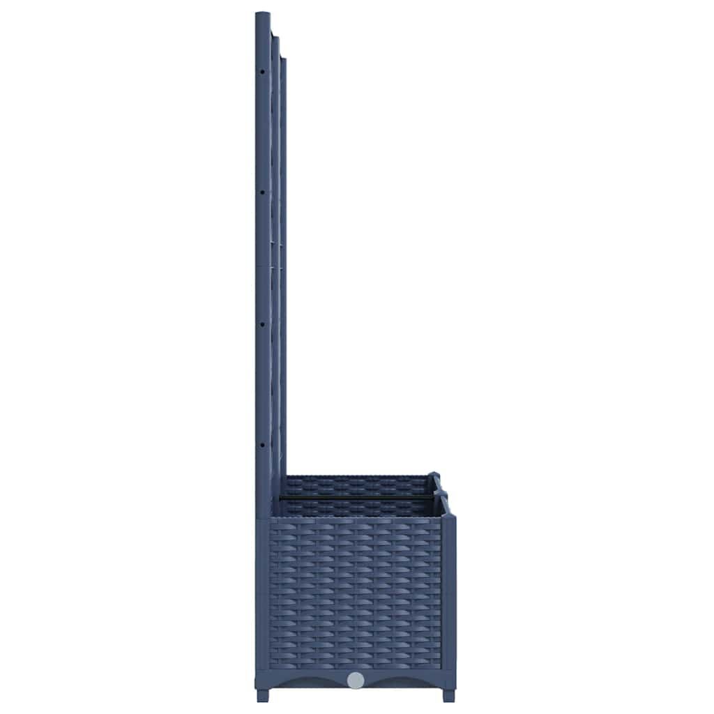 vidaXL Garden Planter with Trellis Blue Grey 80x40x136 cm PP