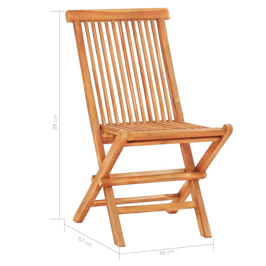 vidaXL 5 Piece Folding Outdoor Dining Set Solid Teak Wood