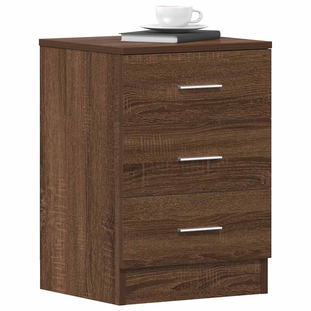 vidaXL Bedside Cabinets 2 pcs Brown Oak 38x35x56 cm Engineered Wood