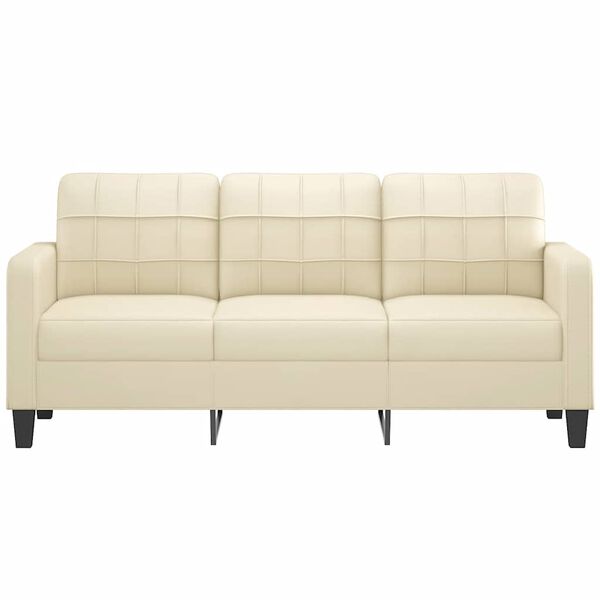 vidaXL 3-Seater Sofa Cream 180 cm Faux Leather