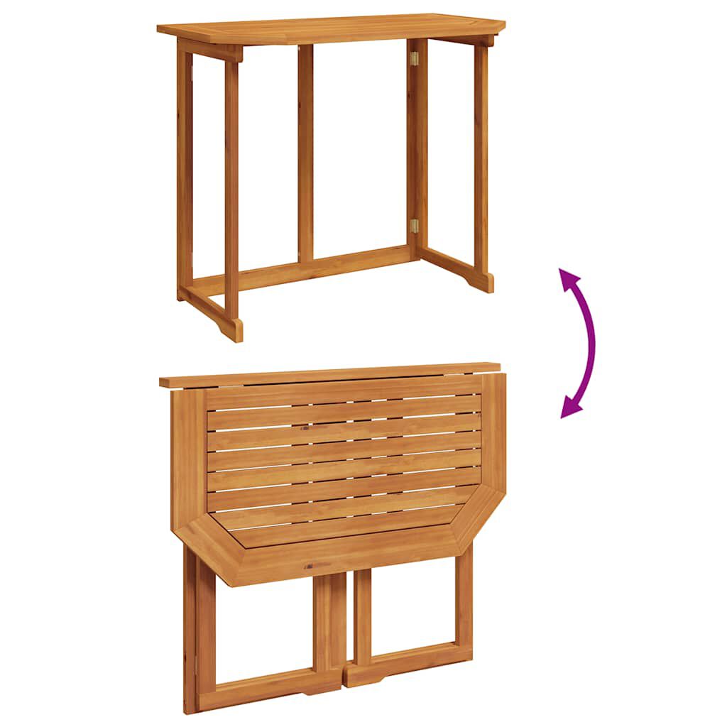 vidaXL Bistro Table 90x50x75 cm Solid Acacia Wood