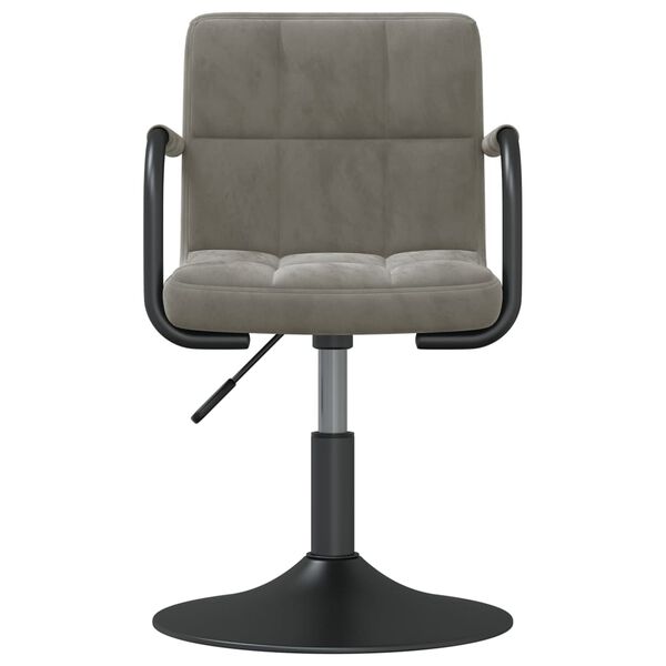 vidaXL Swivel Dining Chairs 4 pcs Light Grey Velvet