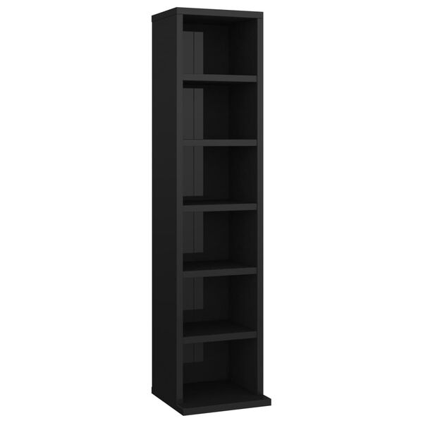 vidaXL CD Cabinet High Gloss Black 21x20x88 cm Engineered Wood