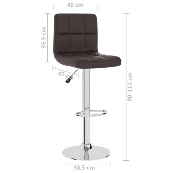 vidaXL Bar Stool Brown Faux Leather
