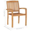vidaXL Stacking Garden Dining Chairs 2 pcs Solid Teak Wood