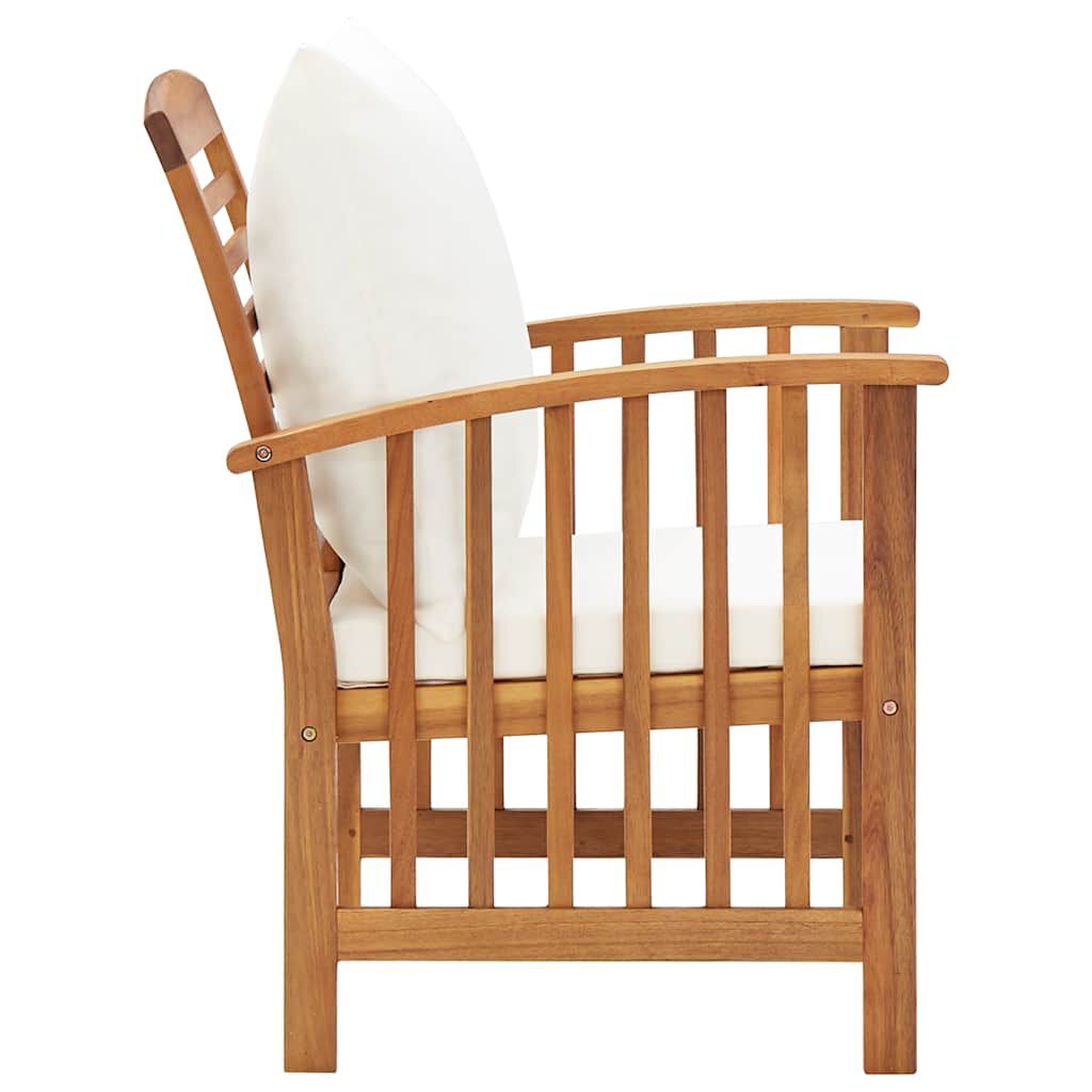 vidaXL Garden Chairs with Cushions 2 pcs Solid Acacia Wood