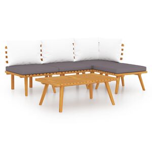 vidaXL 5 Piece Garden Lounge Set with Cushions Solid Wood Acacia