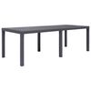 vidaXL Garden Table Brown 220x90x72 cm Plastic Rattan Look
