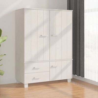 vidaXL Wardrobe HAMAR White 99x45x137 cm Solid Wood Pine, white vidaXL Wardrobe HAMAR White 99x45x137 cm Solid Wood Pine