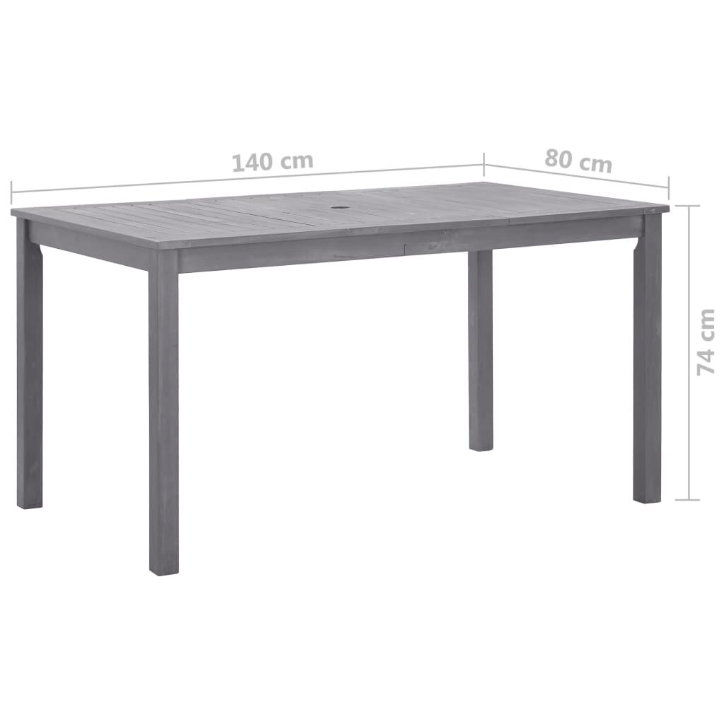 vidaXL 7 Piece Outdoor Dining Set Grey Solid Acacia Wood