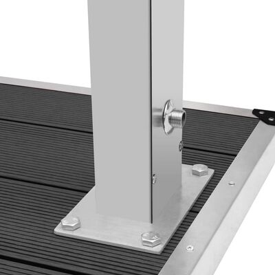 vidaXL Outdoor Shower with Tray WPC Stainless Steel, grey vidaXL Outdoor Shower with Tray WPC Stainless Steel