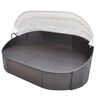 vidaXL Outdoor Lounge Bed with Canopy Poly Rattan Brown