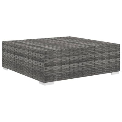 vidaXL Sectional Footrest 1 pc with Cushion Poly Rattan Grey, grey vidaXL Sectional Footrest 1 pc with Cushion Poly Rattan Grey