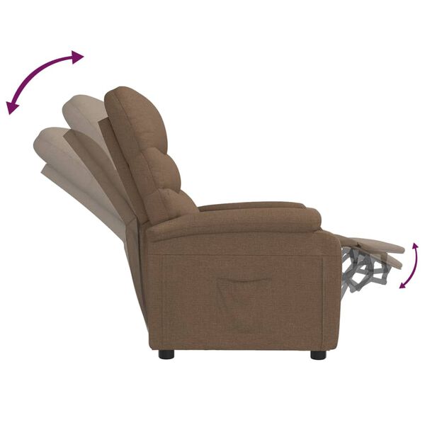 vidaXL Recliner Chair Brown Fabric