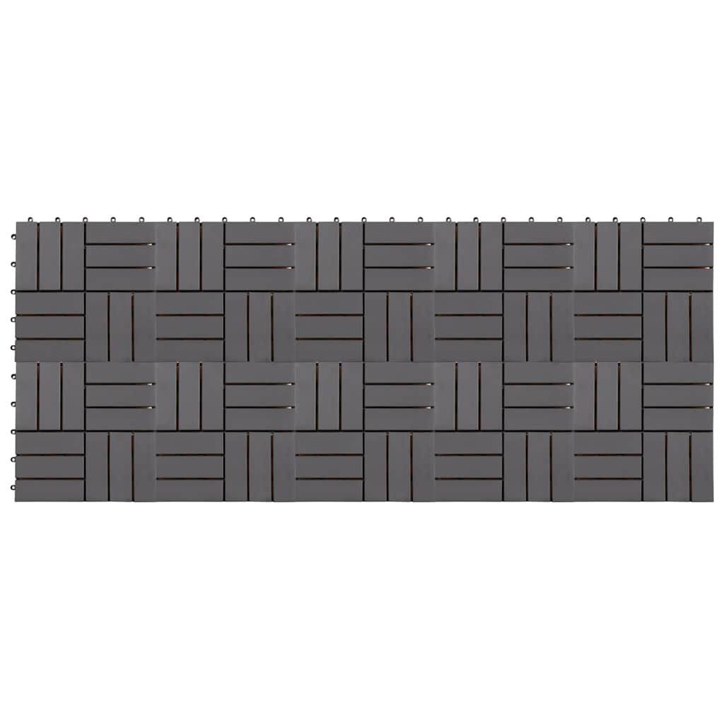 vidaXL Decking Tiles 10 pcs Grey Wash 30x30 cm Solid Acacia Wood