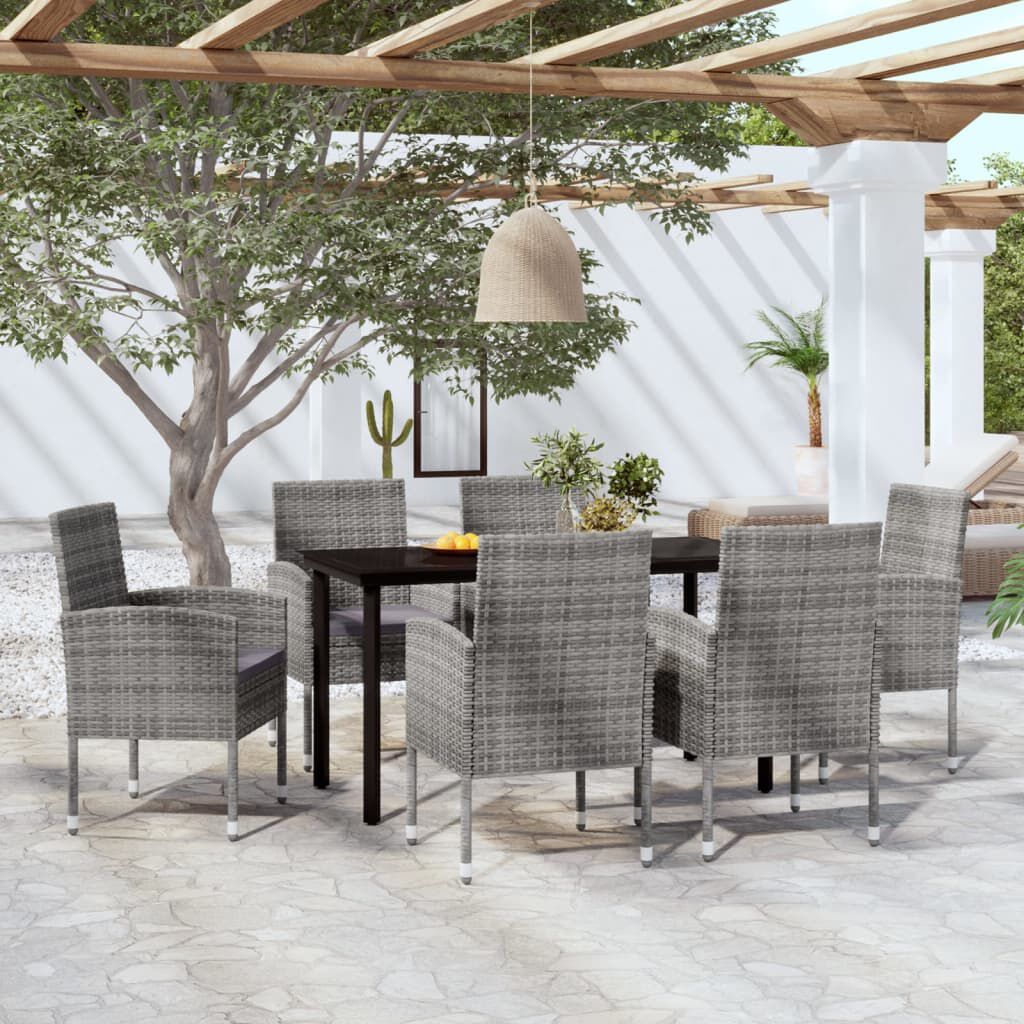 vidaXL 7 Piece Garden Dining Set Anthracite