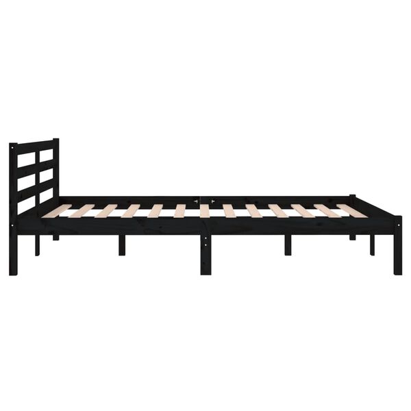vidaXL Bed Frame without Mattress Solid Wood Pine 140x200cm Black