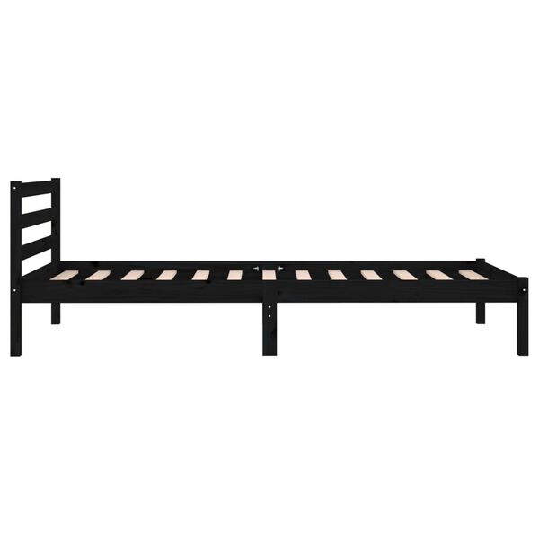 vidaXL Bed Frame without Mattress Solid Wood Pine 90x200cm Black