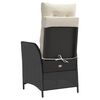 vidaXL Reclining Garden Chairs 2 pcs with Footrest Black Poly Rattan