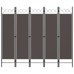 vidaXL 5-Panel Room Divider Anthracite 200x180 cm