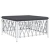 vidaXL 3 Piece Garden Lounge Set with Cushions White Steel