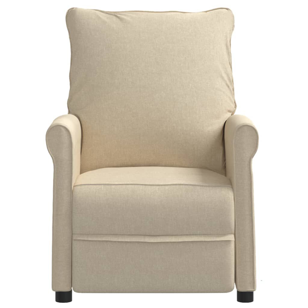 vidaXL Recliner Chair Cream Fabric